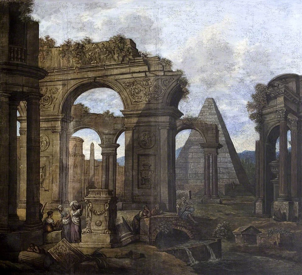 Capriccio, rovine antiche con una piramide - National Trust